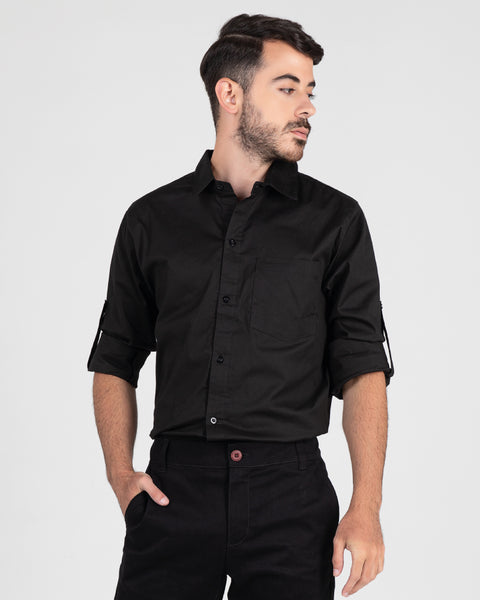 Camisa En Popelina Manga Larga Hombre Ref: 090