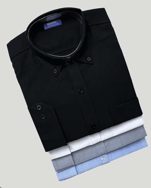 Camisa En Oxford Manga Larga Para Hombre 4 Colores Ref: 089