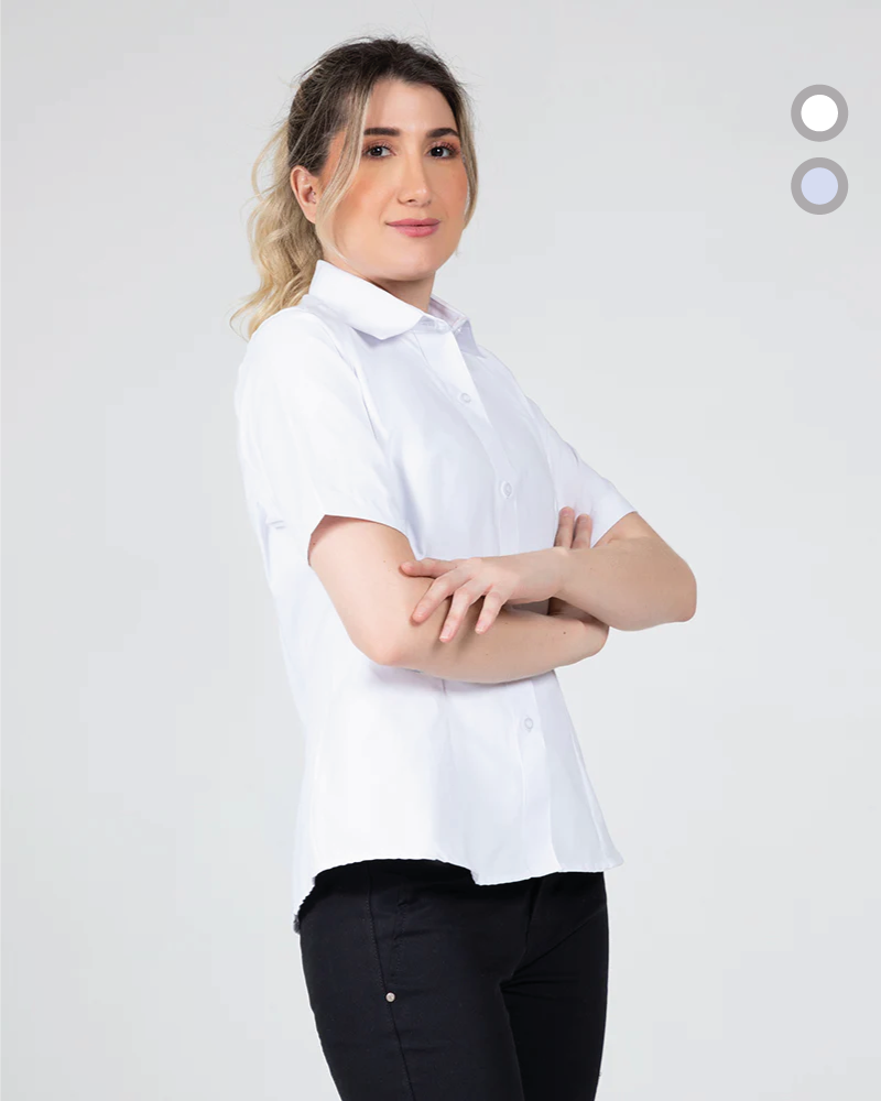 Camisa En Oxford Manga Corta Para Mujer Ref 074 Dotaciones
