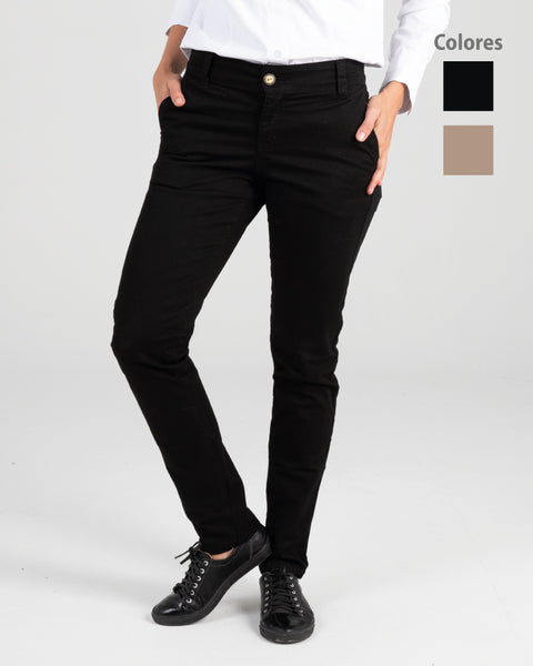Pantalón Dril Para Mujer Caqui O Negro Econo Ref: 085