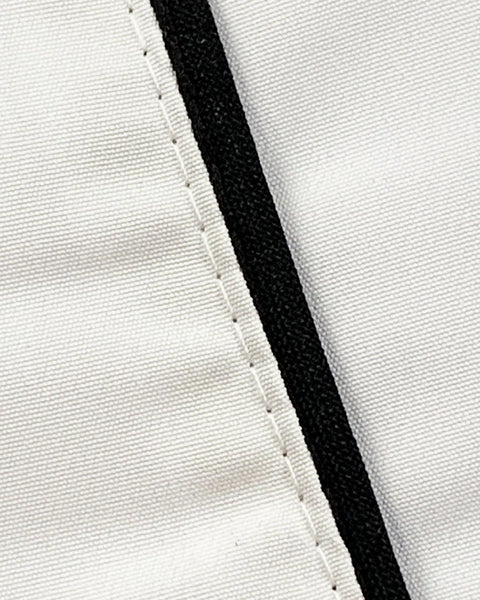 Chaqueta Para Chef En Antifluido Unisex Blanca Sesgo Negro Ref: 011