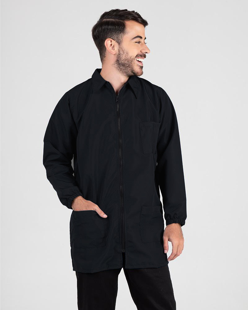 Bata En Antifluido Cuello Camisero Manga Larga Unisex Ref 005