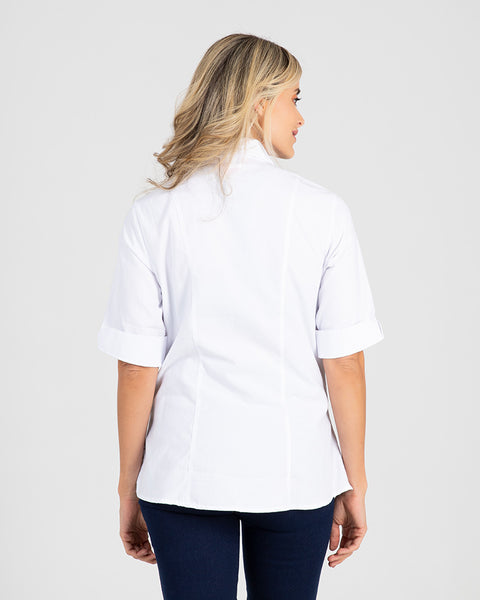 Camisa En Oxford Manga 3/4 Para Mujer
