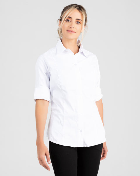 Camisa En Oxford Manga Larga Para Mujer Rosada Ref: 074