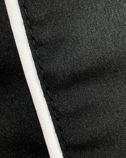 Chaqueta Para Chef En Antifluido Unisex Negra Sesgo Blanco o Rojo Ref: 011