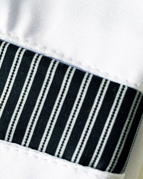 Chaqueta Para Chef Cortes En Antifluido Unisex Blanca Sesgo Negro Ref: 012