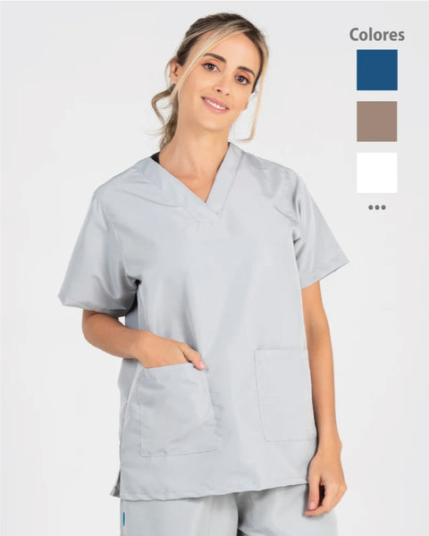 Camisa En Antifluido Cuello V Unisex 11 Colores Ref: 009