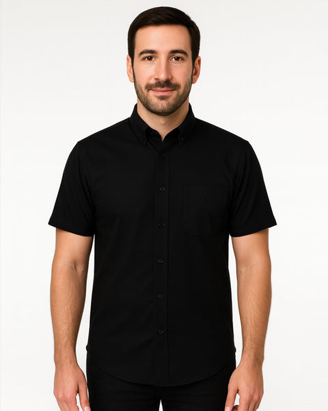 Camisa En Oxford Manga Corta Para Hombre 4 Colores Claro Ref: 049