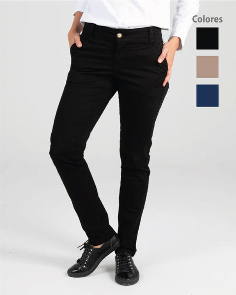 Pantalón Dril Para Mujer Caqui, Azul Oscuro o Negro Ref: 085