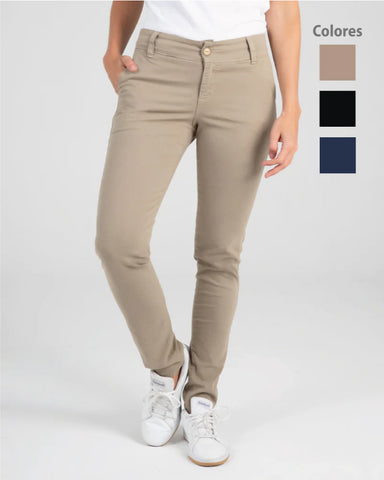 Pantalón En Dril Monserrat Fabricato Para Mujer Caqui, Azul o Negro Ref: 020