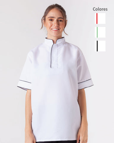Camisa En Antifluido Cuello Nerú Con Perilla Manga Corta Unisex 3 colores Ref: 017