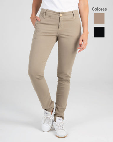 Pantalón En Dril Raza Fabricato Para Mujer Caqui Ref: 020
