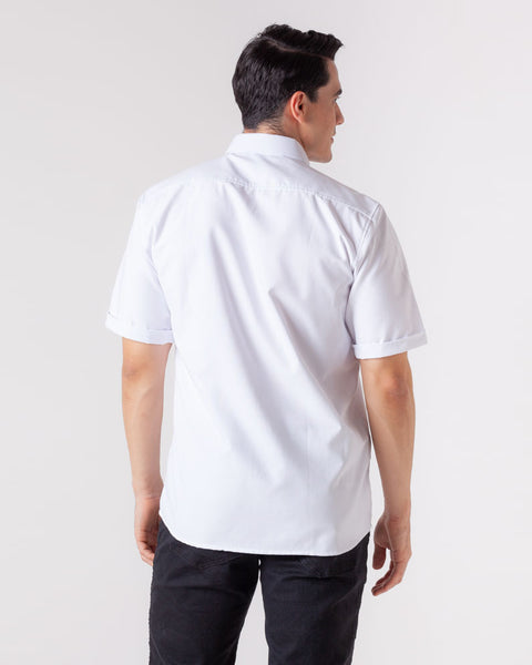 Camisa En Oxford Manga Corta Para Hombre Blanca o Azul Claro Ref: 049