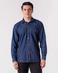 Camisa manga larga jean hombre online