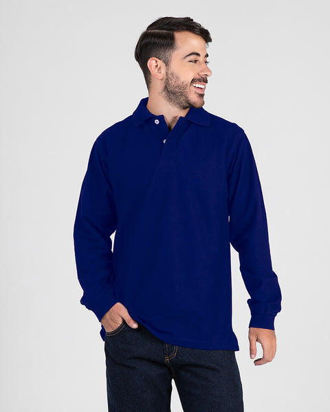 Camibuzo Tipo Polo Manga Larga Para Hombre