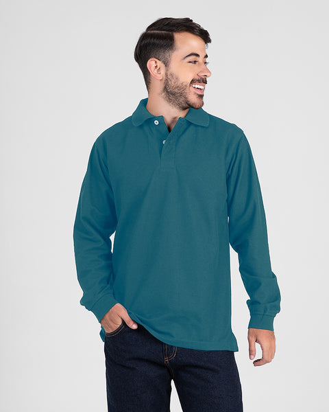 Camibuzo Tipo Polo Manga Larga Para Hombre