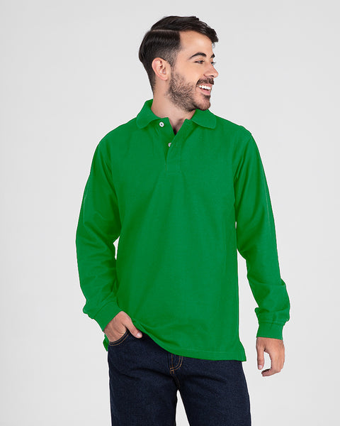 Camibuzo Tipo Polo Manga Larga Para Hombre